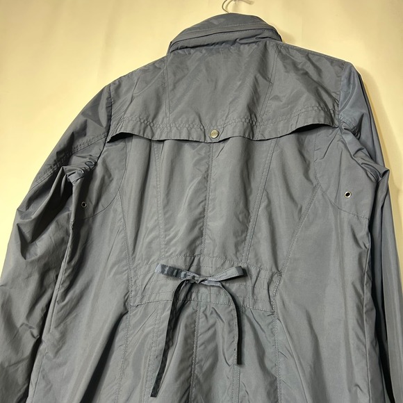Cole Haan Rain Coat Women's L Lightweight Long Jacket Blue Outerwear - Picture 8 of 9